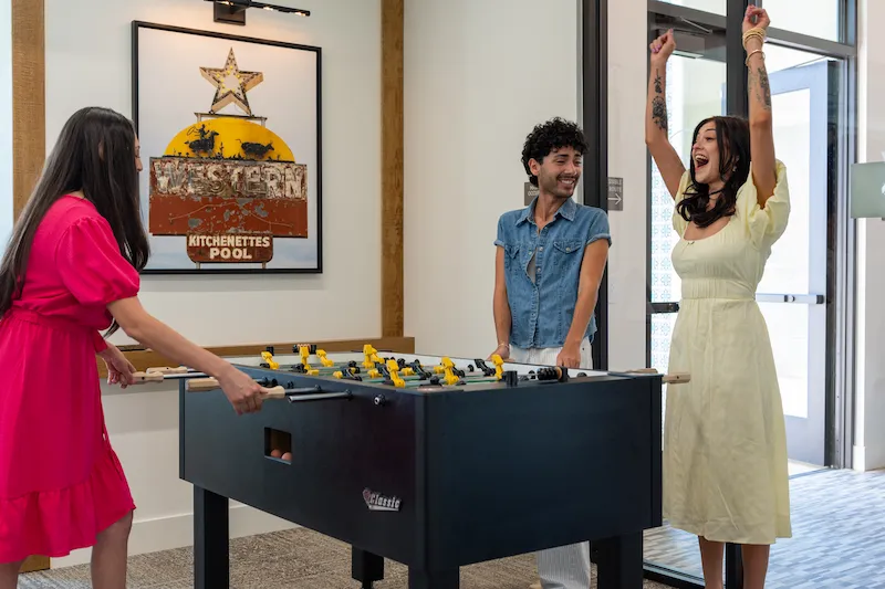 Tenants Playing Foosball at Terra Vista