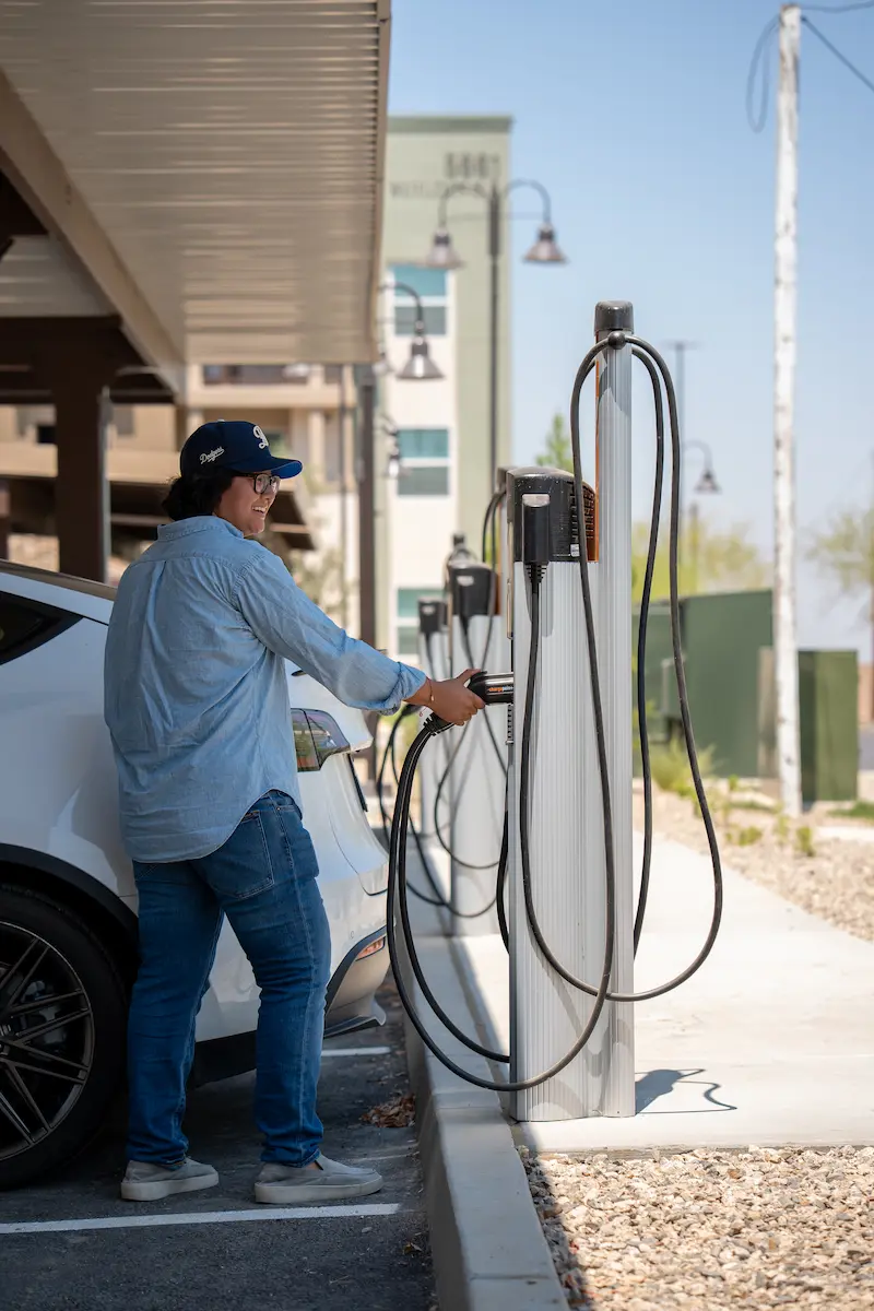 Tenant in Terra Vista Using Electric Car Charger