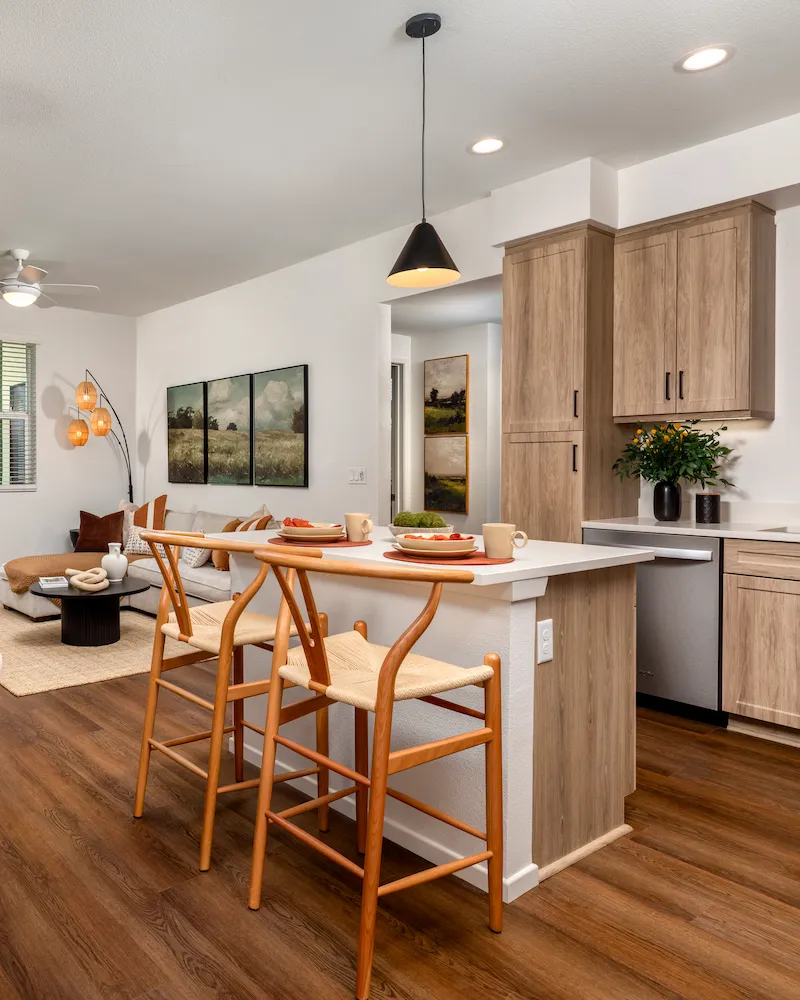 Kitchen with island counter