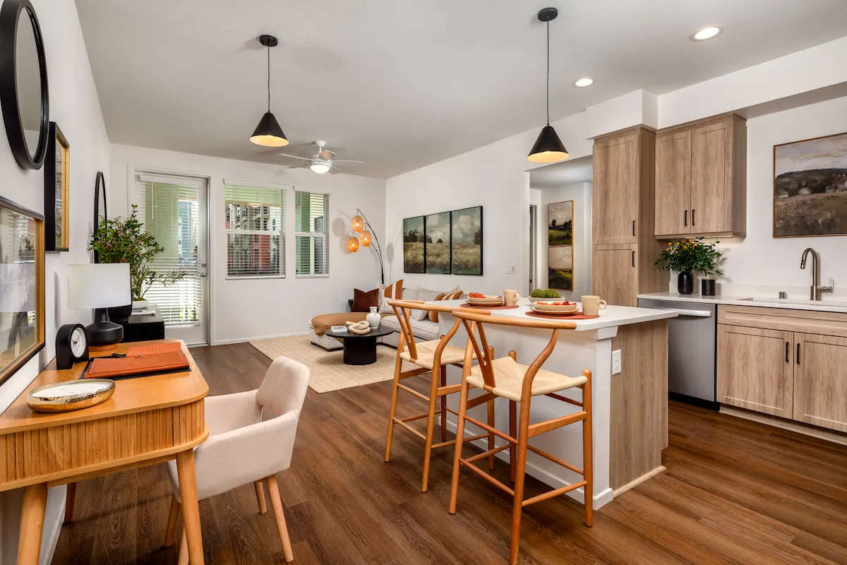 One bedroom apartment kitchen fully furnished