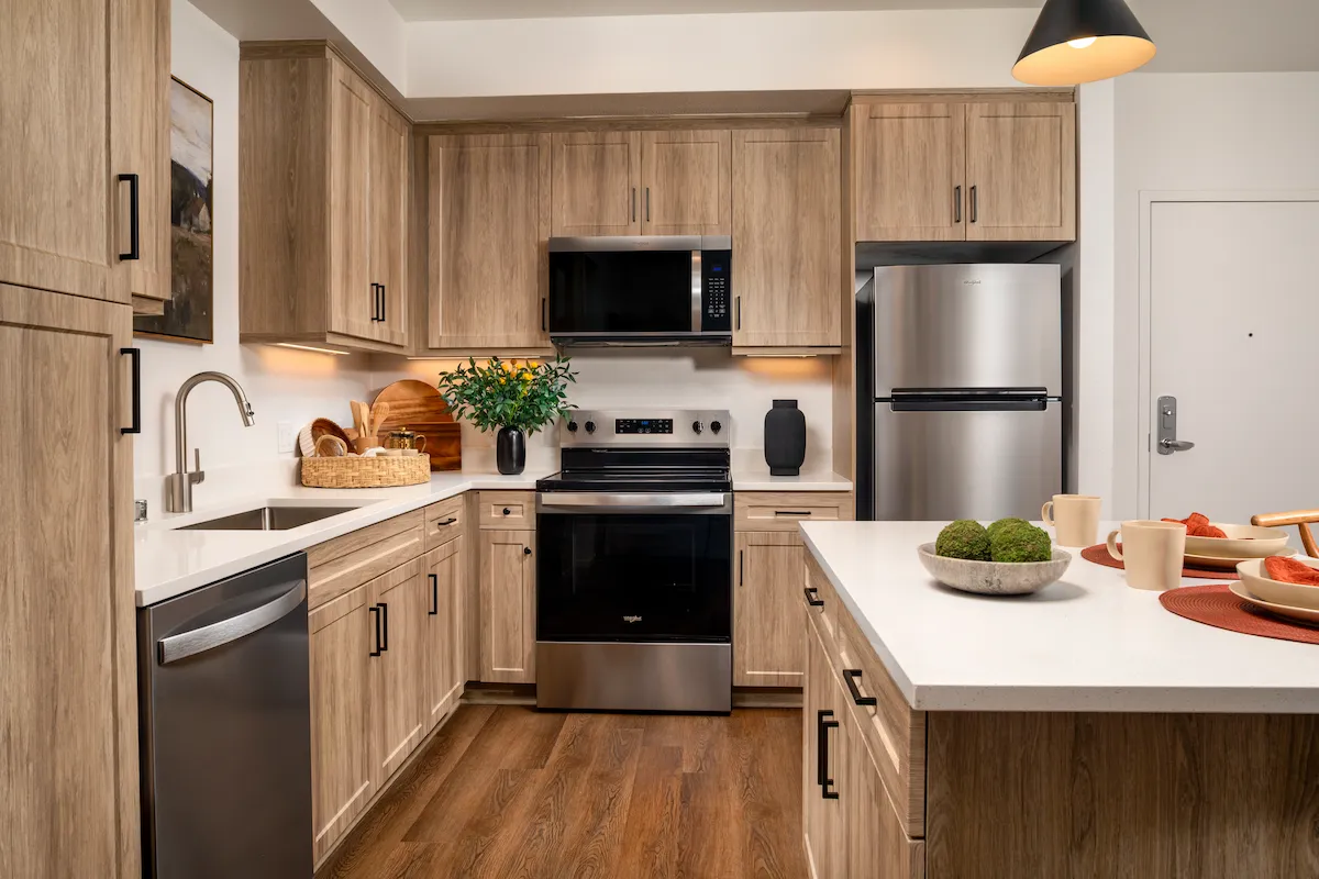 One bedroom apartment full kitchen layout