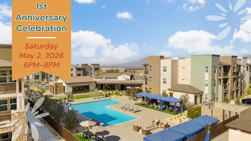 Terra Vista Apartments 1st anniversary celebration wide banner
